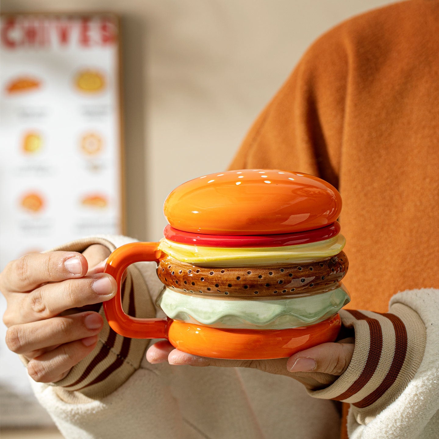 Burger Shaped Ceramic Mug