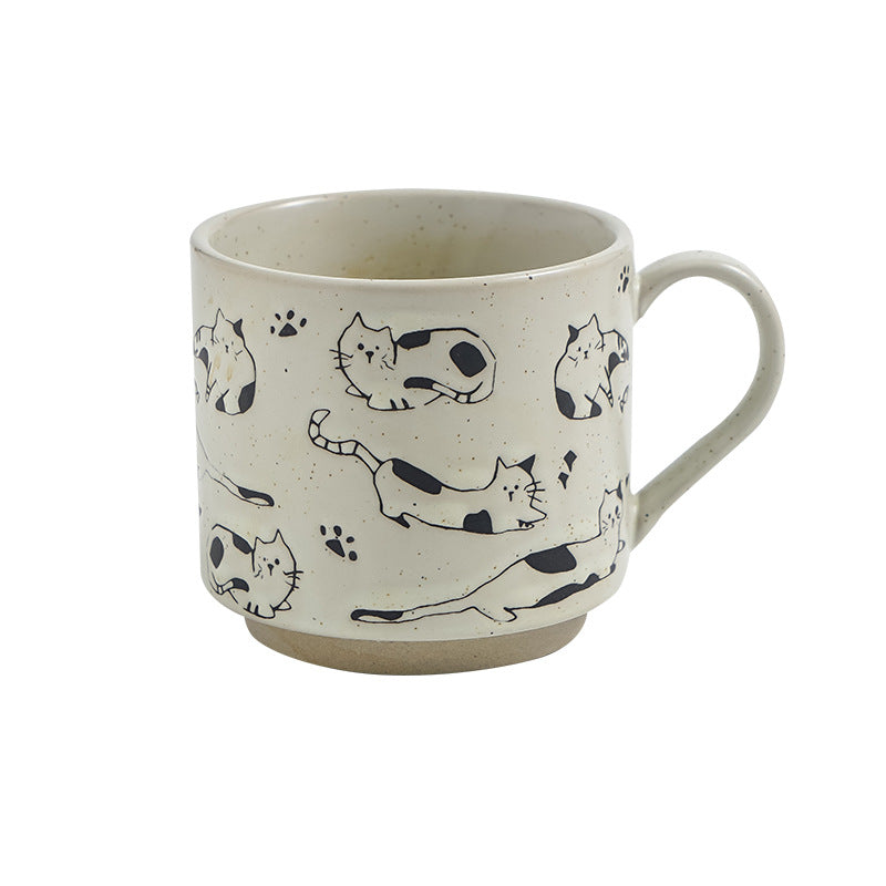 Illustrated Speckled Ceramic Mug