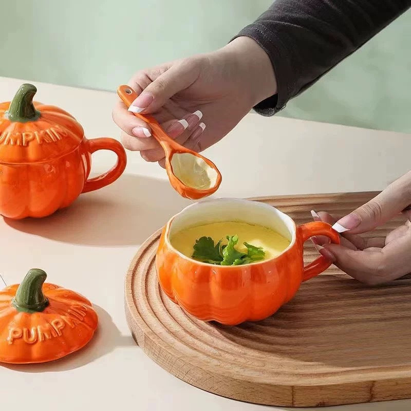 Pumpkin Shaped Ceramic Mug
