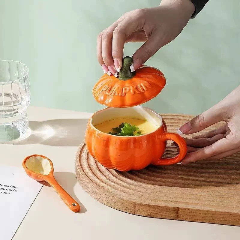 Pumpkin Shaped Ceramic Mug