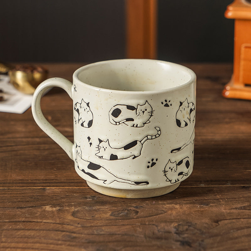 Illustrated Speckled Ceramic Mug