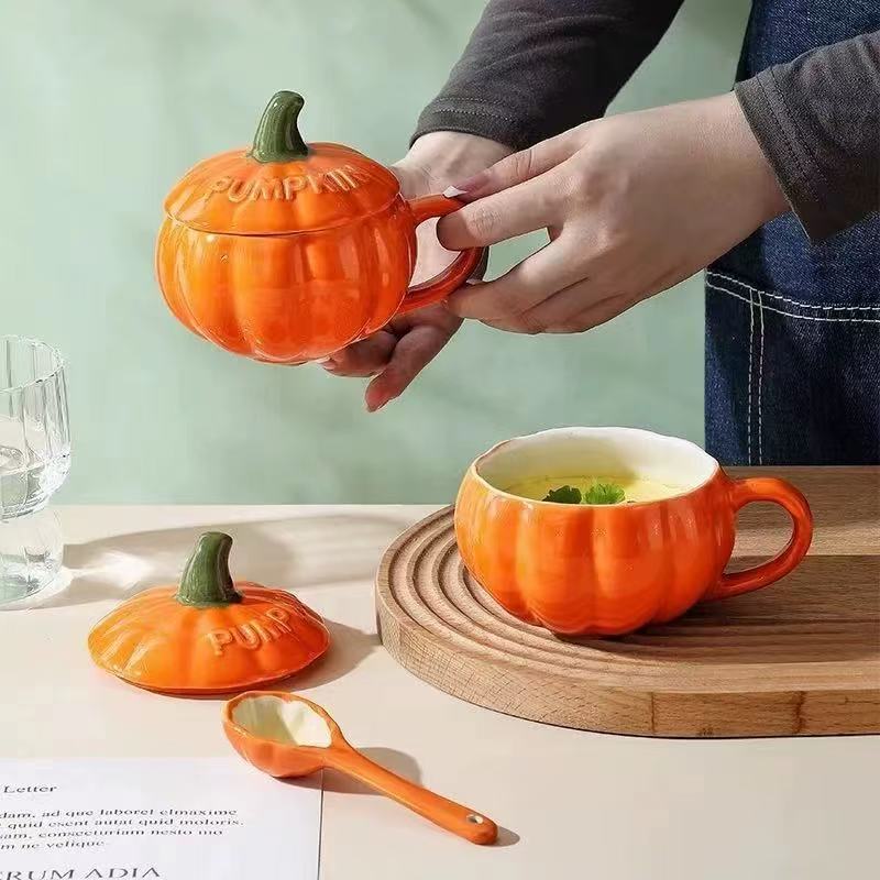 Pumpkin Shaped Ceramic Mug